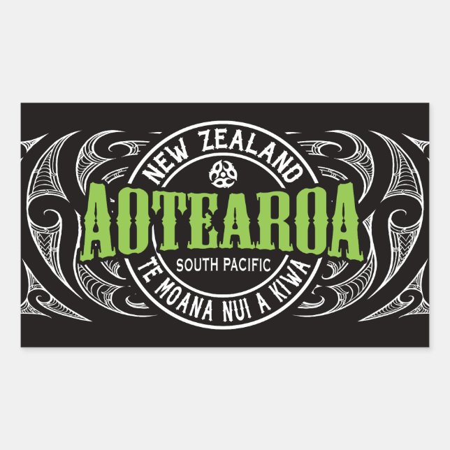 Aotearoa Lifer Moko Rechteckiger Aufkleber (Vorderseite)