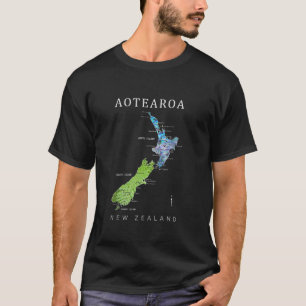 AOTEAROA NEUSEELAND KIWI-KARTE FARN PAUA T-Shirt