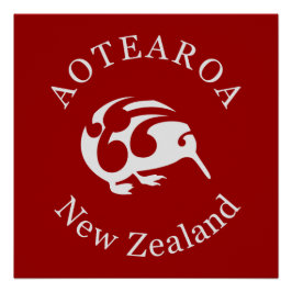 Aotearoa Neuseeland KIWI POSTER