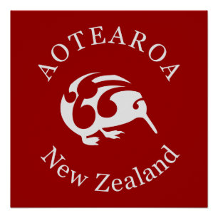 Aotearoa Neuseeland KIWI POSTER
