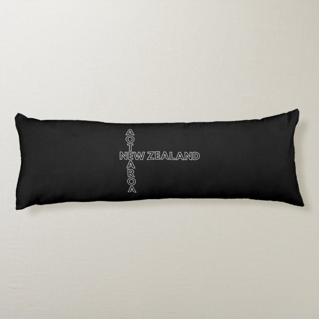 Aotearoa Neuseeland, NZ Kiwi Crossword Design  Seitenschläferkissen (Rückseite)