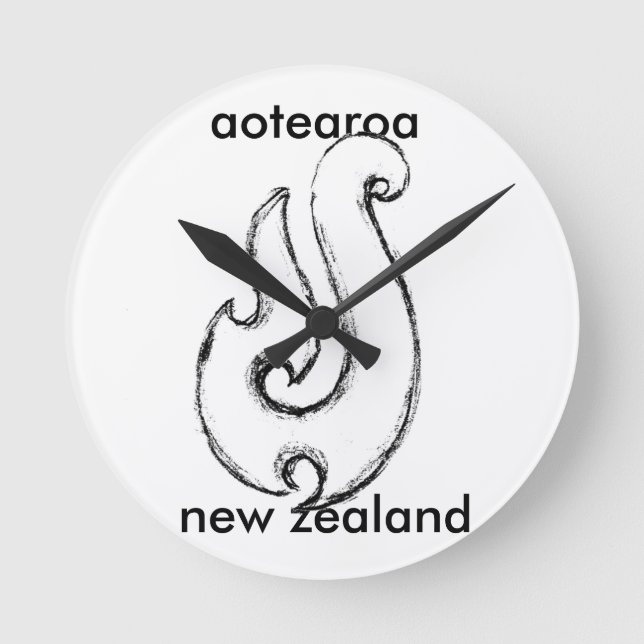 aotearoa Neuseeland Runde Wanduhr (Vorderseite)