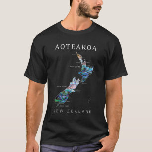 AOTEAROA NEW ZEALAND KIWI MAP T-Shirt