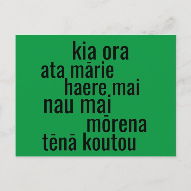 AOTEAROA NEW ZEALAND MĀORI SPRACHE GREETINGS KIWI POSTKARTE (Vorderseite)