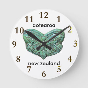 Aotearoa New Zealand Runde Wanduhr