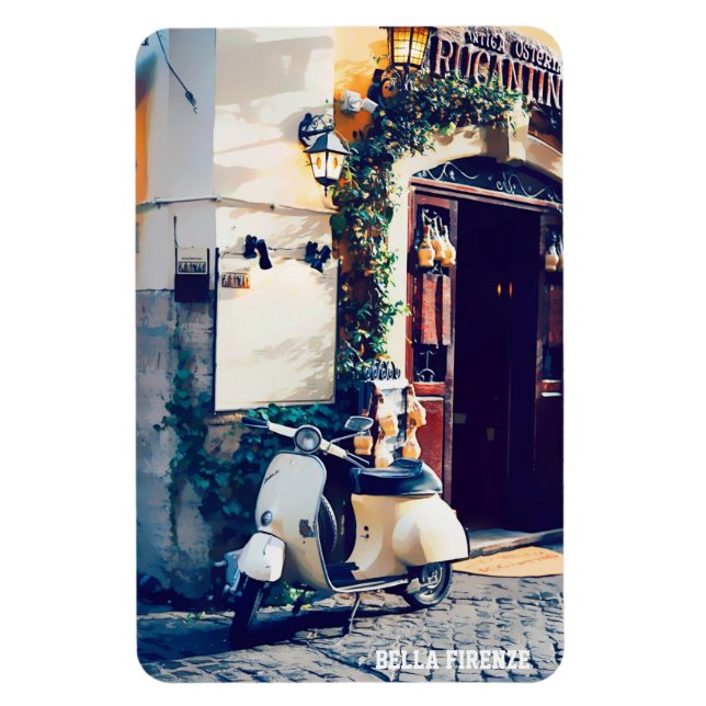* AP12 Italia Scooter Florence Italian Cobblestone Magnet (Vertikal)