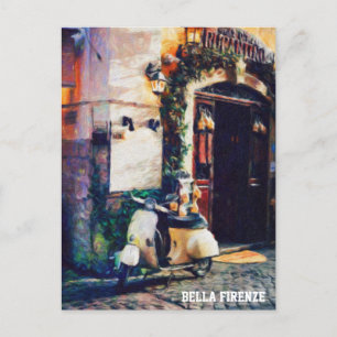 ** AP12 Italien Florence Motor Scooter Cobblestone Postkarte