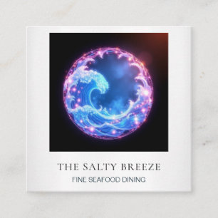 *~* AP13 Beach Nautical Coastal Boats Fishing 103 Quadratische Visitenkarte