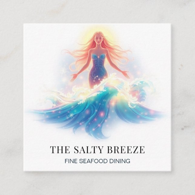 *~* AP13 Beach WAVE Geburt der Venus 52 Quadratische Visitenkarte (Vorderseite)