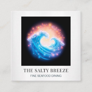 *~* AP13 Beach Wave Wellness-Center Massage Reiki  Quadratische Visitenkarte