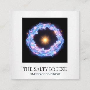 *~* AP13 Beach Wave Yoga Wellness-Center Massage R Quadratische Visitenkarte