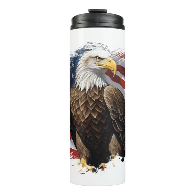 *~* AP16 America Bald Eagl EAGLE Flag Patriotic Thermosbecher (Vorderseite)