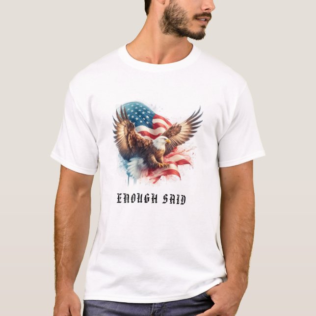 *~* AP16 - American Flag Bald EAGLE USA Künstleris T-Shirt (Vorderseite)