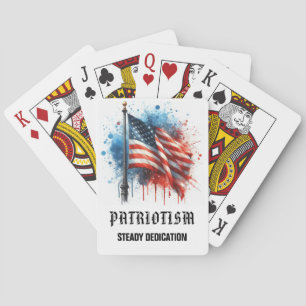 *** AP16 Amerika-Flagge 3 Zitat Patriotismus Spielkarten