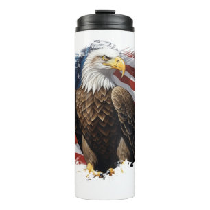 *~* AP16 Bald EAGLE Patriotic We The People Flag Thermosbecher
