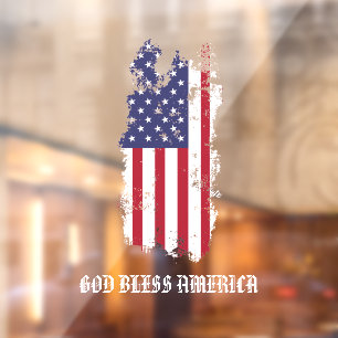 * AP16 Flag Grunge Patriotic God Bless USA Amerika Fensteraufkleber