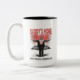 *~* AP16 - Trump Daddy ist zu Hause  MAGA Weißen H Zweifarbige Tasse
