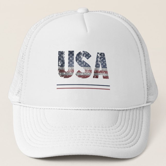 *~* AP16 USA Flag Patriotic American Baseball Truckerkappe (Vorderseite)