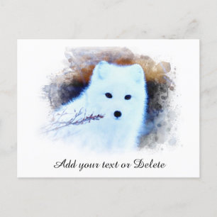 *~* AP18 Trwig Snow Fox White Fox Arctic Polar Postkarte