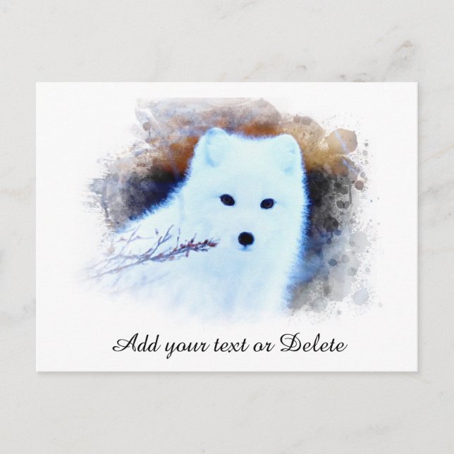 *~* AP18 Trwig Snow Fox White Fox Arctic Polar Postkarte (Vorderseite)