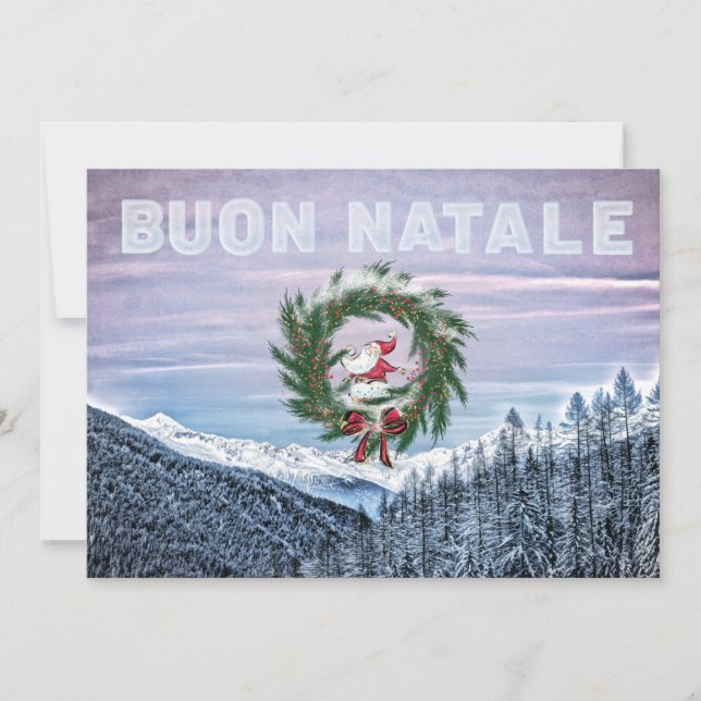 * AP20 BUON NATALE Italian Language Christmas Einladung (Vorderseite)