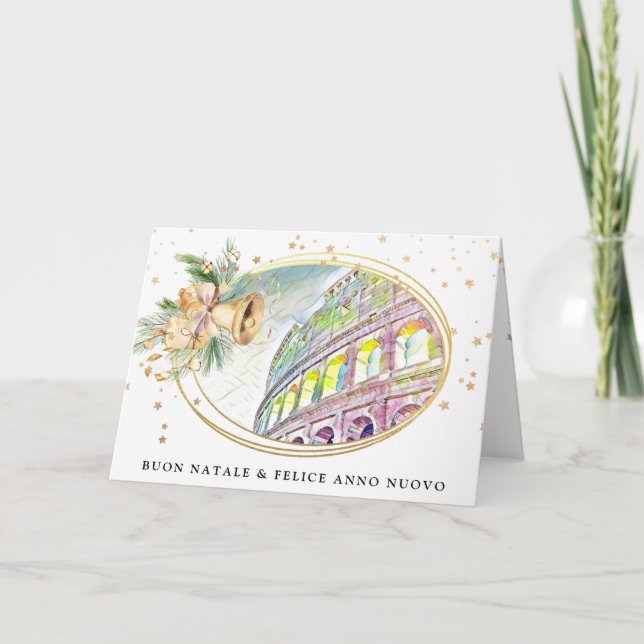 *~* AP20 Italienische Buon Natale Anno Nuovo Karte (Vorderseite)