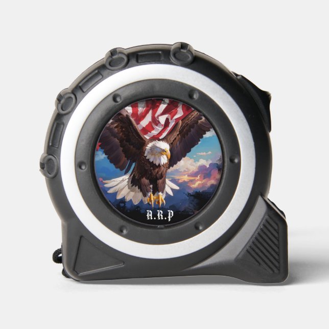 *~* AP27 US-amerikanische Flagge Bald Eagle Patrio Maßband (Vorderseite)