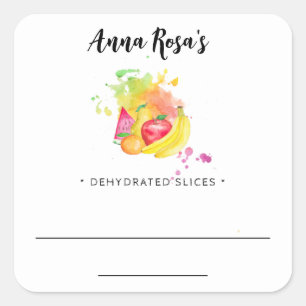 *~* AP30 Dehydrated Fruits Blank Jar Labels Quadratischer Aufkleber