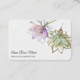 *~* AP32 Rosa Lotus Yoga Blume Logo Zen QR Visitenkarte