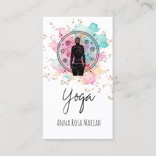 *~* AP33 Glitzer Yoga Rainbow Chakra Spirituell Visitenkarte