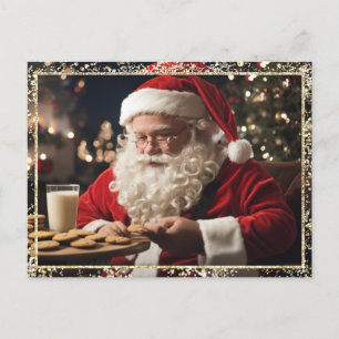 *~* AP44 Weihnachtsmann Kekse Milch FOTO Feiertagspostkarte