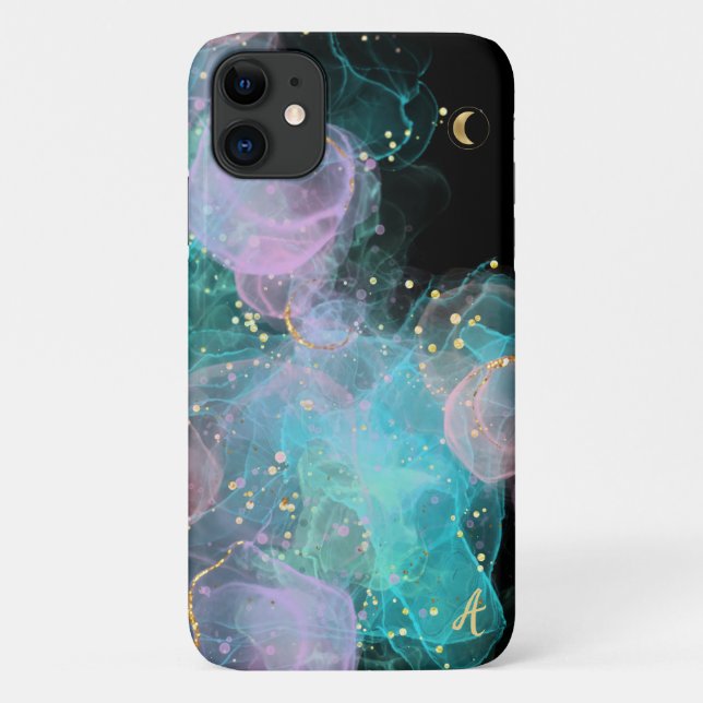 *~* AP46 Pastel Gold Glitter Abstract Ink  Case-Mate iPhone Hülle (Rückseite)