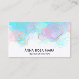 *~* AP46 Pastel Gold Glitzer Abstrakt Tinte LOGO Q Visitenkarte