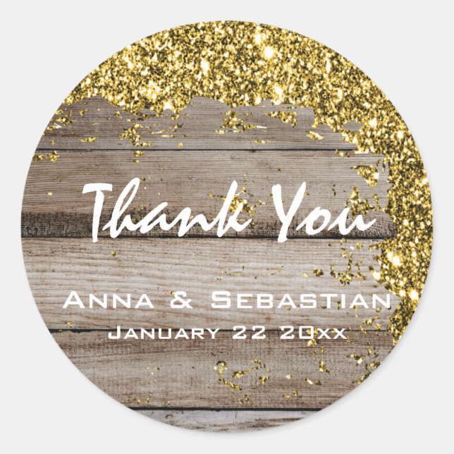 *~* AP49 Beändigter Glitzer aus geschältem Holz ge Runder Aufkleber (Vorderseite)