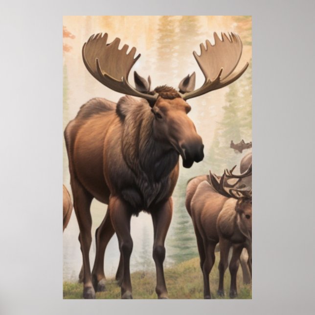 *~* AP49 Herd MOSE Stream Forest Nature Poster (Vorne)