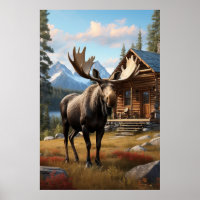 *~* AP49 MOOSE Stream Nature Cabin Forest