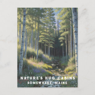 *~* AP49 Nature Maine Forest Woods Vacation Stream Postkarte