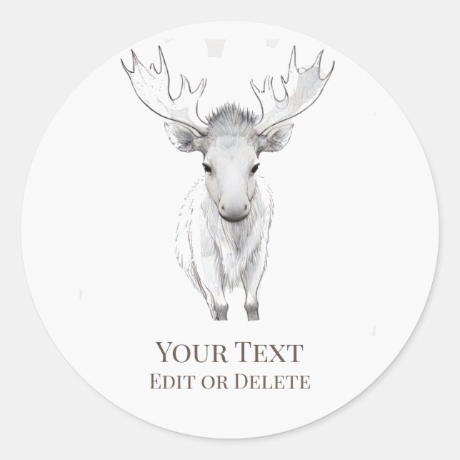 *~* AP49 Sweet Niedlich Rustic Baby Moose Runder Aufkleber (Vorderseite)