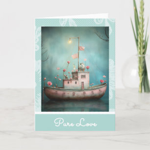 *~* AP51 19 Liebe Boat Hearts Romantisches Valenti Feiertagskarte