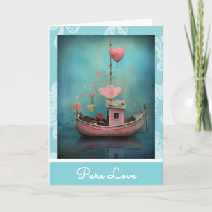 *~* AP51 32 Liebe Boat Hearts Romantisches Valenti Feiertagskarte