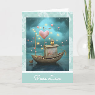 *~* AP51 33 Liebe Boat Hearts Romantisches Valenti Feiertagskarte