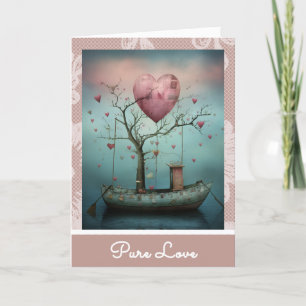 *~* AP51 Romantische Boot-Herzen Valentinstag Sere Feiertagskarte