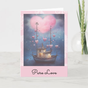 *~* AP51 Romantische Bootsherzen Valentine Serene  Feiertagskarte