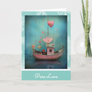 *~* AP51 Romantische Bootsherzen Valentine Serene  Feiertagskarte
