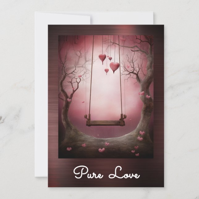 *~* AP51 Romantische Schwungherzen Valentine Seren Einladung (Vorderseite)