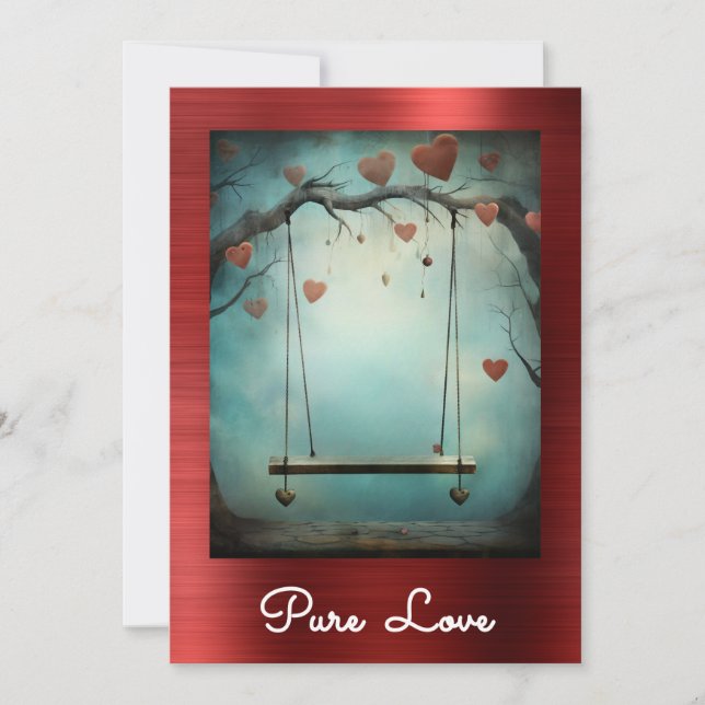 *~* AP51 Romantische Schwungherzen Valentine Seren Einladung (Vorderseite)