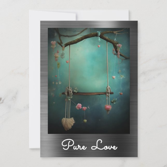 *~* AP51 Romantische Schwungherzen Valentine Seren Einladung (Vorderseite)