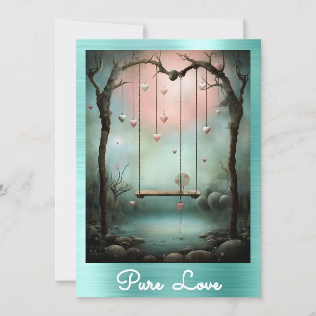 *~* AP51 Romantische Schwungherzen Valentine Seren Einladung (Vorderseite)