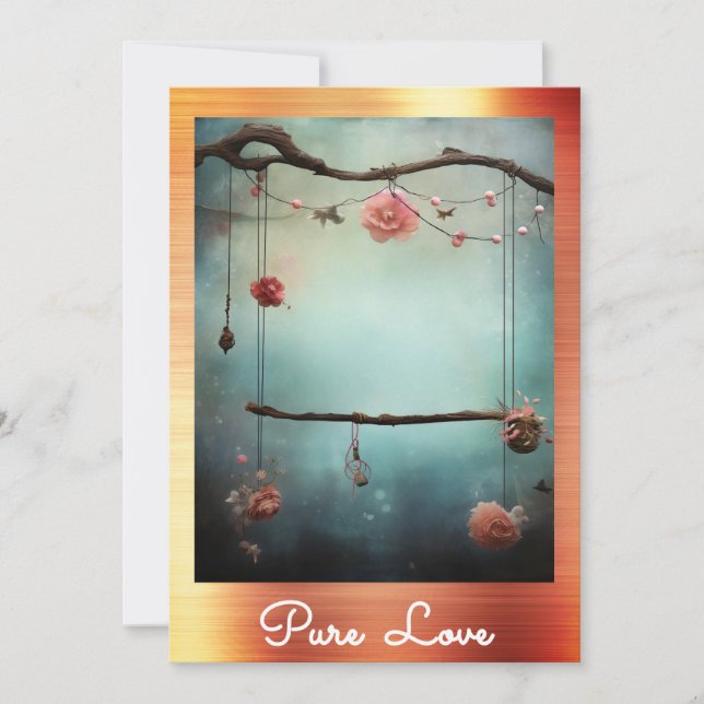 *~* AP51 Romantische Schwungherzen Valentine Seren Einladung (Vorderseite)