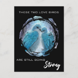 *~* AP54 Art Anniversary Love Birds Winter Postkarte